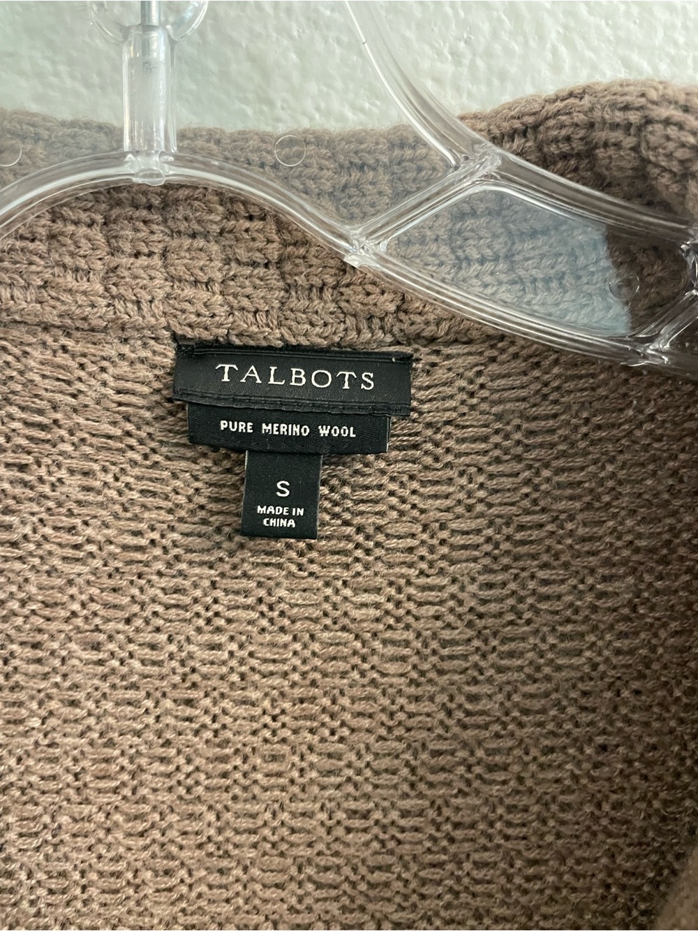 Talbots Pure Merino Wool Knit Blazer Cardigan Jacket Brown Size Small - Picture 2 of 4